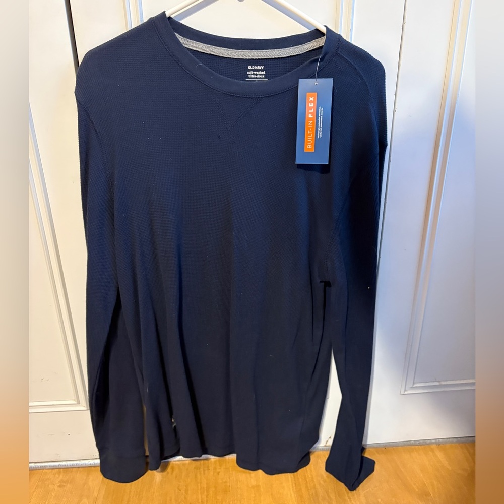 Old Navy Men's Deep Blue Long Sleeve Tee